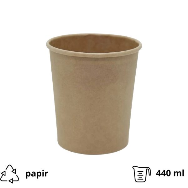 Papirnata posoda 440 ml d=97 mm h=100 mm kraft brez pokrova 25 kos