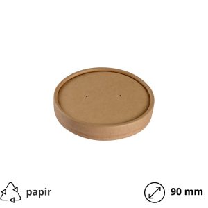 Papirnata posoda za juho s pokrovom 240 ml d=90 mm h=60 mm kraft, 25 kos (komplet)
