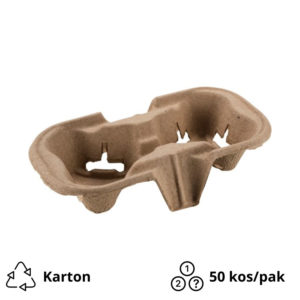 Držalo za 2 kozarca bež 50 kos