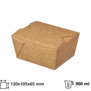 Papirnata posoda  Take Away 900 ml 130x105x65 mm, kraft 50 kos