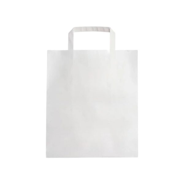 Papirnata nosilna vrečka z ravnim ročajem 320х210х330 mm bela 250 kos