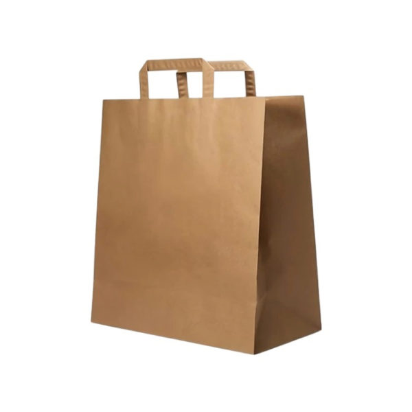 Papirnata nosilna vrečka z ravnim ročajem 320х210х330 mm kraft 250 kos