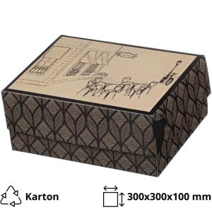 Škatla s pokrovom za sladice 30x30x10 cm STREET BOX [8 kos/pak]