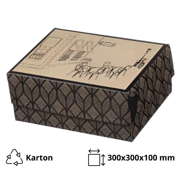 Škatla s pokrovom za sladice 30x30x10 cm STREET BOX [8 kos/pak]