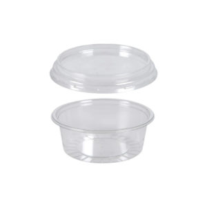 Posodica za omako s pokrovom PET 80 ml, 100 kos (komplet)