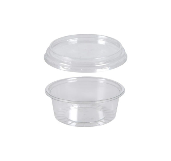 Posodica za omako s pokrovom PET 80 ml, 100 kos (komplet)