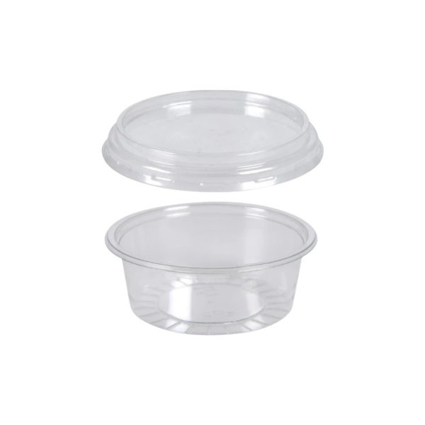 Posodica za omako s pokrovom PET 80 ml, 100 kos (komplet)