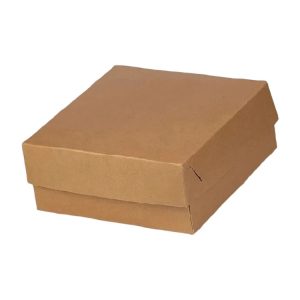 Škatla s pokrovom za sladice 19×14.5×8 cm KRAFT (notranja metalizirana  PET) [15 kos/pak]