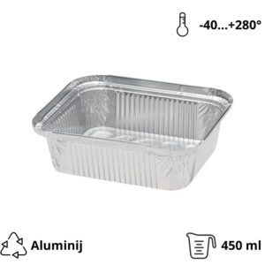 Alu posodica 450 ml 146x121x40 mm 100 kos