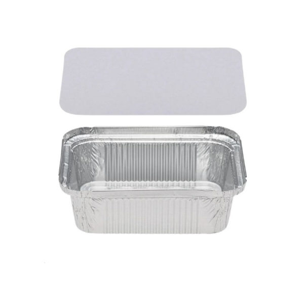 Alu posodica s pokrovom 450 ml 146x121x40mm 100 kos (komplet)