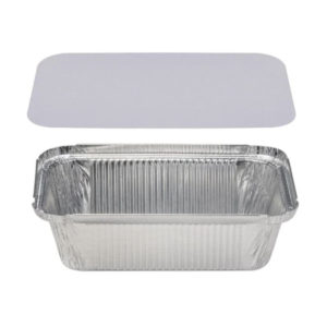 Alu posodica s pokrovom 900 ml 202x137x50mm, 100 kos (komplet)