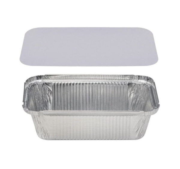 Alu posodica s pokrovom 900 ml 202x137x50mm, 100 kos (komplet)
