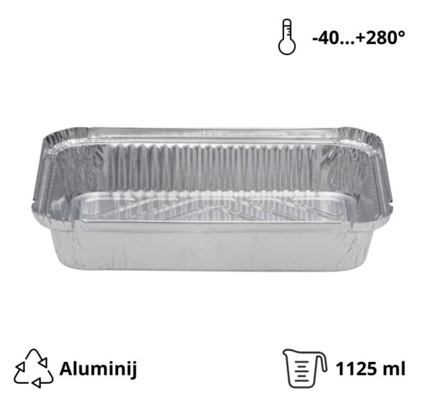 Alu posodica 1125 ml 247x147x45 mm 100 kos