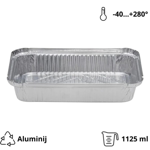 Alu posodica 1125 ml 247x147x45 mm 100 kos