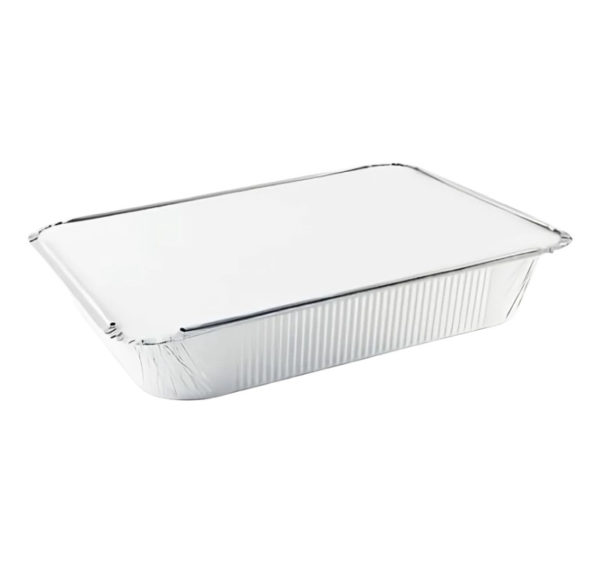 Alu posodica s pokrovom 3180 ml 322x260x50mm, 100 kos (komplet)