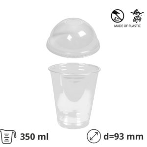 Kozarec rPet 350 ml prozoren d=93mm, 100 kos (komplet)