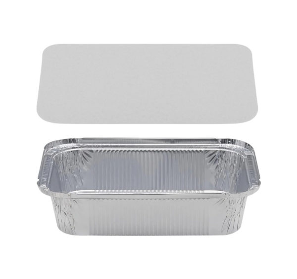 Alu posodica s pokrovom 1950 ml 260x190x56 mm, 100 kos (komplet)
