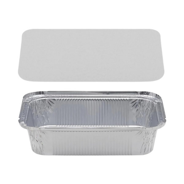 Alu posodica s pokrovom 1950 ml 260x190x56 mm, 100 kos (komplet)