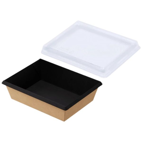 Papirnata posoda OneClick Bottom 500/bBLACK s pokrovom, 50 kos (komplet)