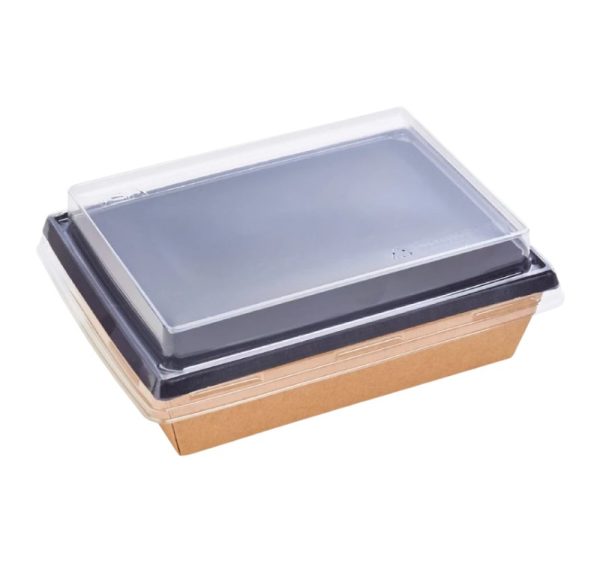 Papirnata posoda OneClick Bottom 500/bBLACK s pokrovom, 50 kos (komplet)