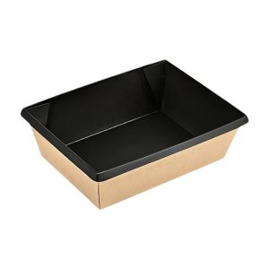 Papirnata posoda OneClick 400 ml,  100х135×45 mm, kraft/črna, brez pokrova 50 kos