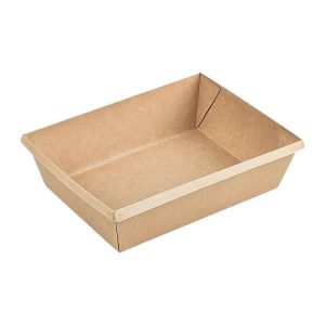 Papirnata posoda OneClick 500 ml, 120х160×45 mm, kraft/kraft, brez pokrova 50 kos