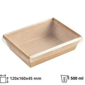 Papirnata posoda OneClick Bottom 500/b s pokrovom, 50 kos (komplet)