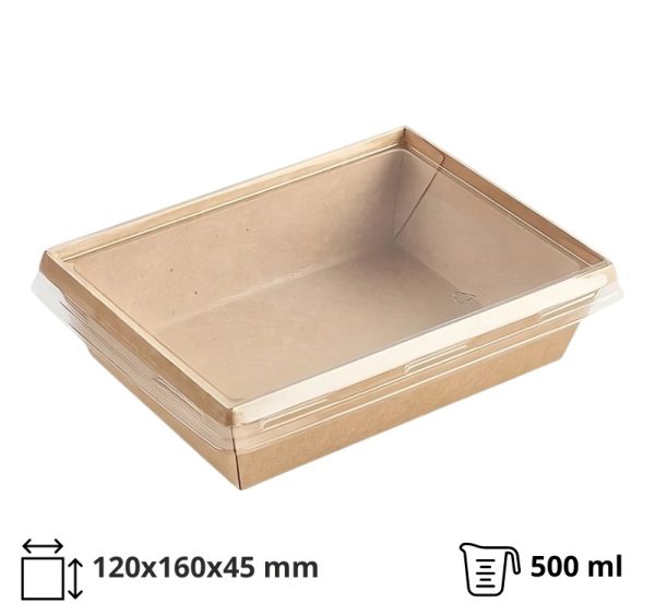 Papirnata posoda OneClick Bottom 500/b s pokrovom, 50 kos (komplet)