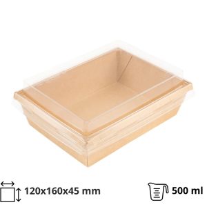 Papirnata posoda OneClick Bottom 500/b s pokrovom, 50 kos (komplet)