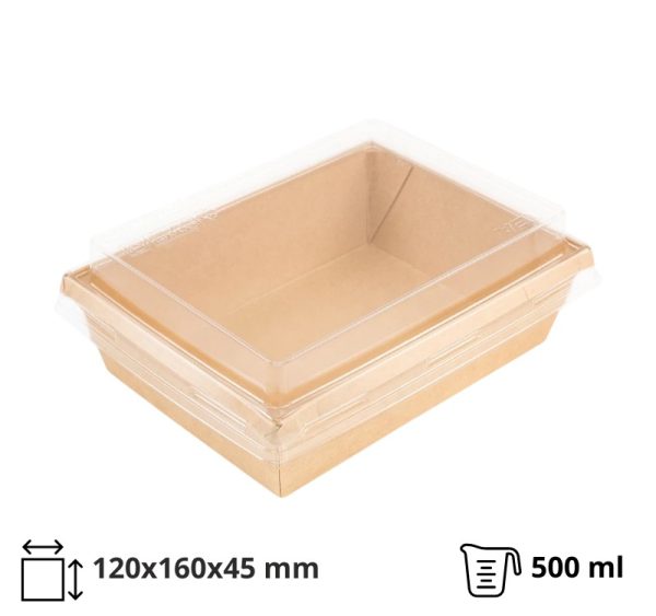 Papirnata posoda OneClick Bottom 500/b s pokrovom, 50 kos (komplet)