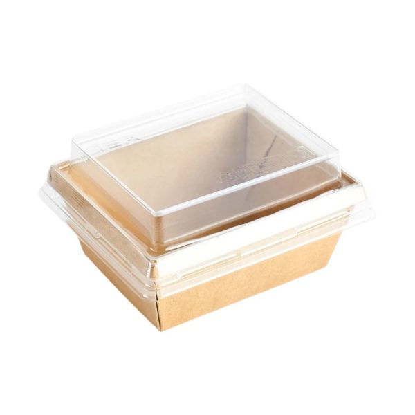 Papirnata posoda OneClick 100x85x45 mm, 250 ml craft s pokrovom, 50 kos (komplet)