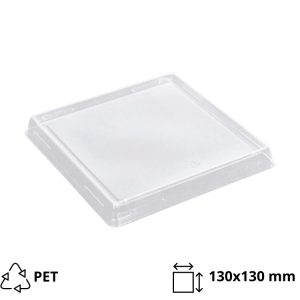 Pokrov za posodo One Click 130×130 mm, prozoren, raven 50 kos
