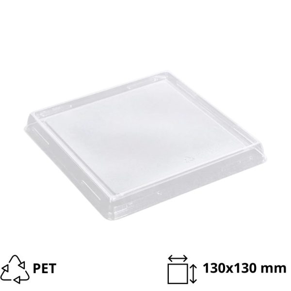Pokrov za posodo One Click 130×130 mm, prozoren, raven 50 kos
