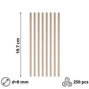 Slamice papirnate d=8 mm l=197 mm kraft 100 kos/pak
