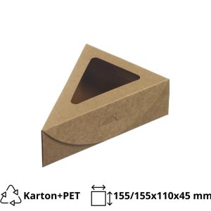 Škatla za torto z oknom 155/155x110x45mm kraft [25 kos/pak]