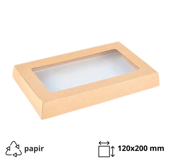 Pokrov raven za posodo OneClick 800 ml 120×200 mm [25 kos/pak]