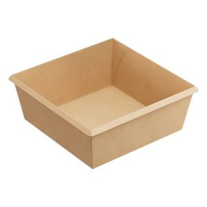 Papirnata posoda OneClick 1250 ml 165×165 mm, h=65 mm kraft, brez poklopca 50 kos