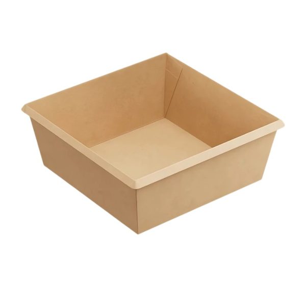 Papirnata posoda OneClick 1250 ml 165×165 mm, h=65 mm kraft, brez poklopca 50 kos