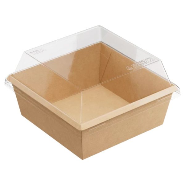 Papirnata posoda 1250 ml OneClick kraft 165×165 mm, h=65мм, s pokrovom, 50 kos (komplet)