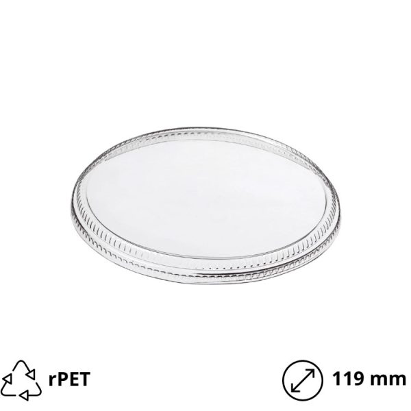 Pokrov rPET za posodico Vintage 700 ml d=119 mm h=13 mm 50 kos