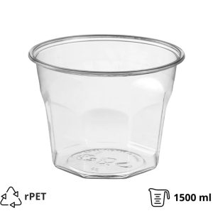 Posodica rPET Vintage 1500 ml d=158 mm h=120 mm prozorna 75 kos