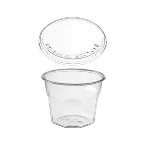 Posodica rPET Vintage 1500ml d=158mm h=120mm prozorna za sladice/sadje/solato s pokrovom 75 kos (komplet)