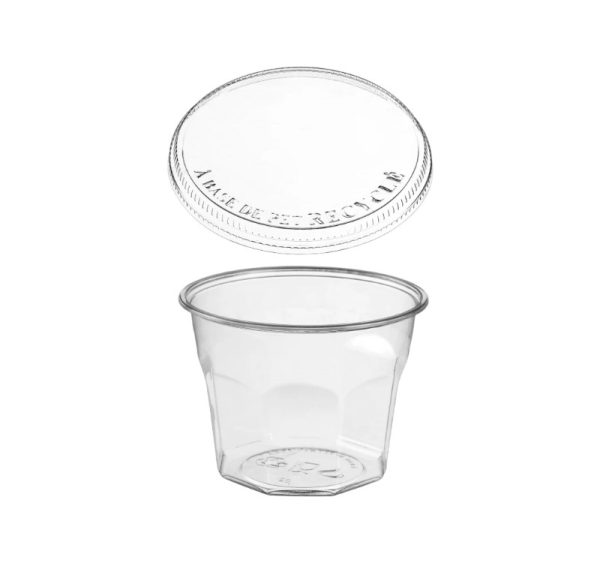 Posodica rPET Vintage 1500ml d=158mm h=120mm prozorna za sladice/sadje/solato s pokrovom 75 kos (komplet)