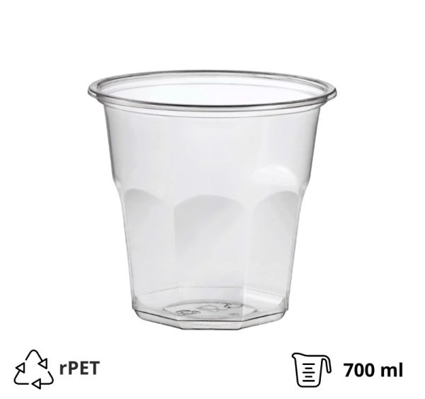 Posodica rPET Vintage 700 ml d=119 mm h=111 mm prozorna 50 kos