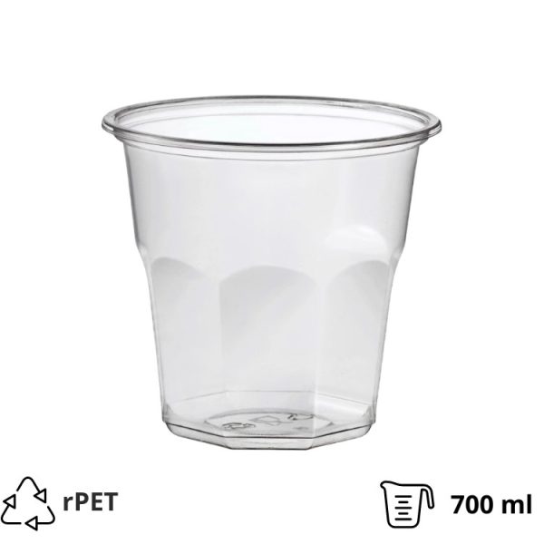 Posodica rPET Vintage 700 ml d=119 mm h=111 mm prozorna 50 kos