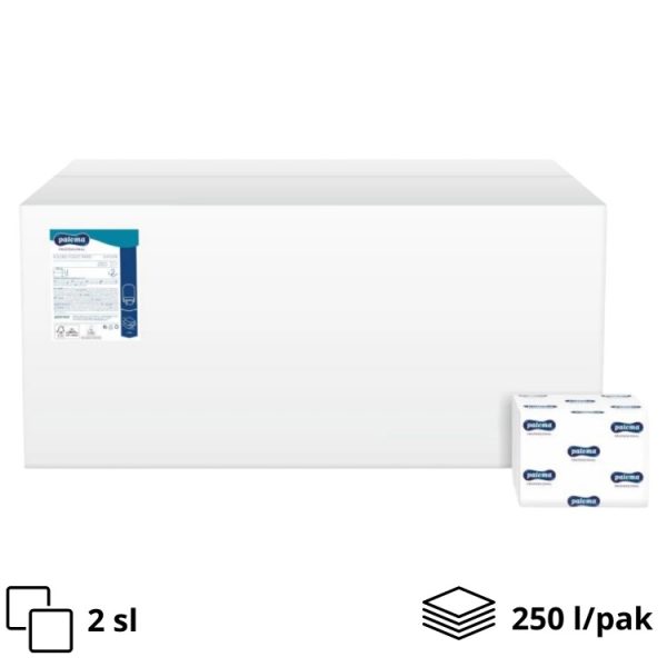 Toaletni papir 2 sl v lističih beli 250l/pak FP Paloma Professional list 22x11mm (5198) [30 kos/pak]