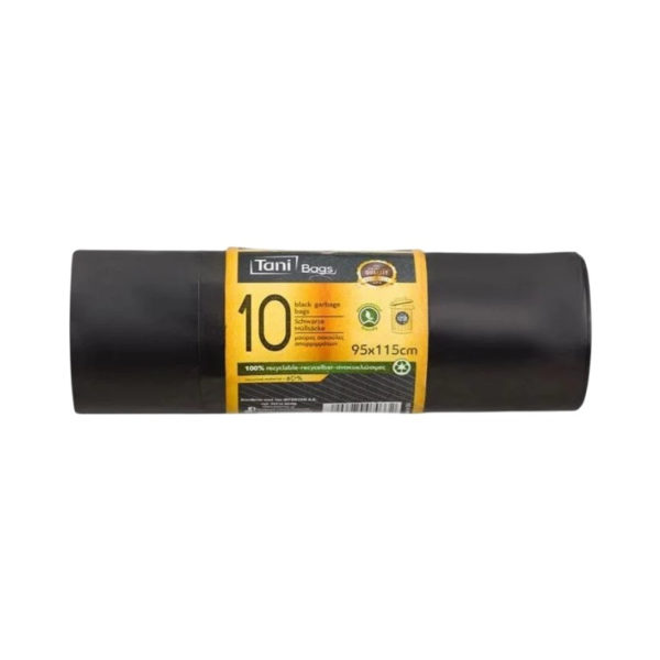 Vrečka za smeti HDPE 125 L 95×115 cm črna, 10 kos
