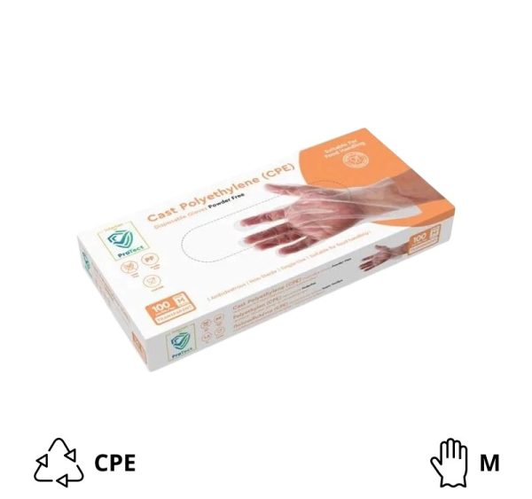 Rokavice СPE brez pudra 100 kos/pak M