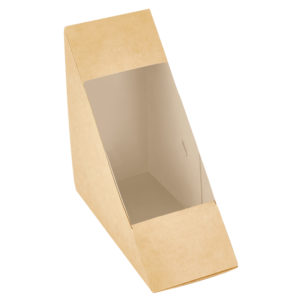 Sendvič embalaža z oknom ECO SANDWICH 130x130x60 mm kraft (50 kos/pak)