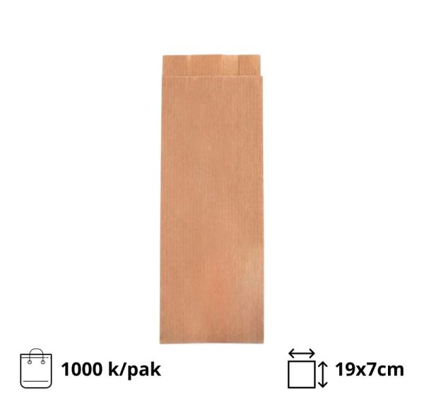 Papirnata vrečka 19×7сm kraft 1000/pak